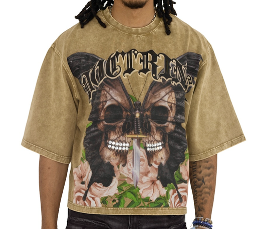 DOCTRINE SKULLED MOTH GARDEN TEE (DB0303)