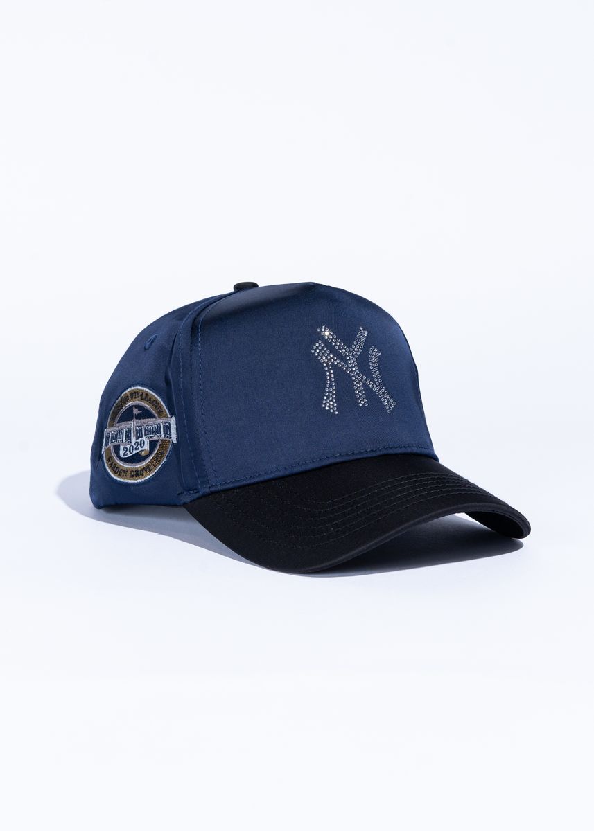 NY CRYSTALS (REF734) NAVY SATIN/BLACK