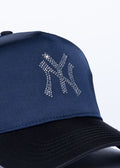 NY CRYSTALS (REF734) NAVY SATIN/BLACK