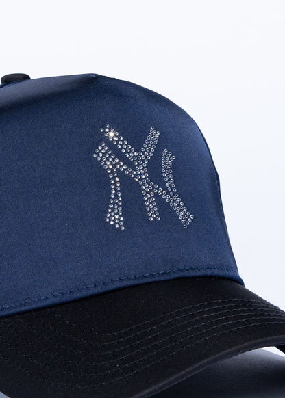 NY CRYSTALS (REF734) NAVY SATIN/BLACK