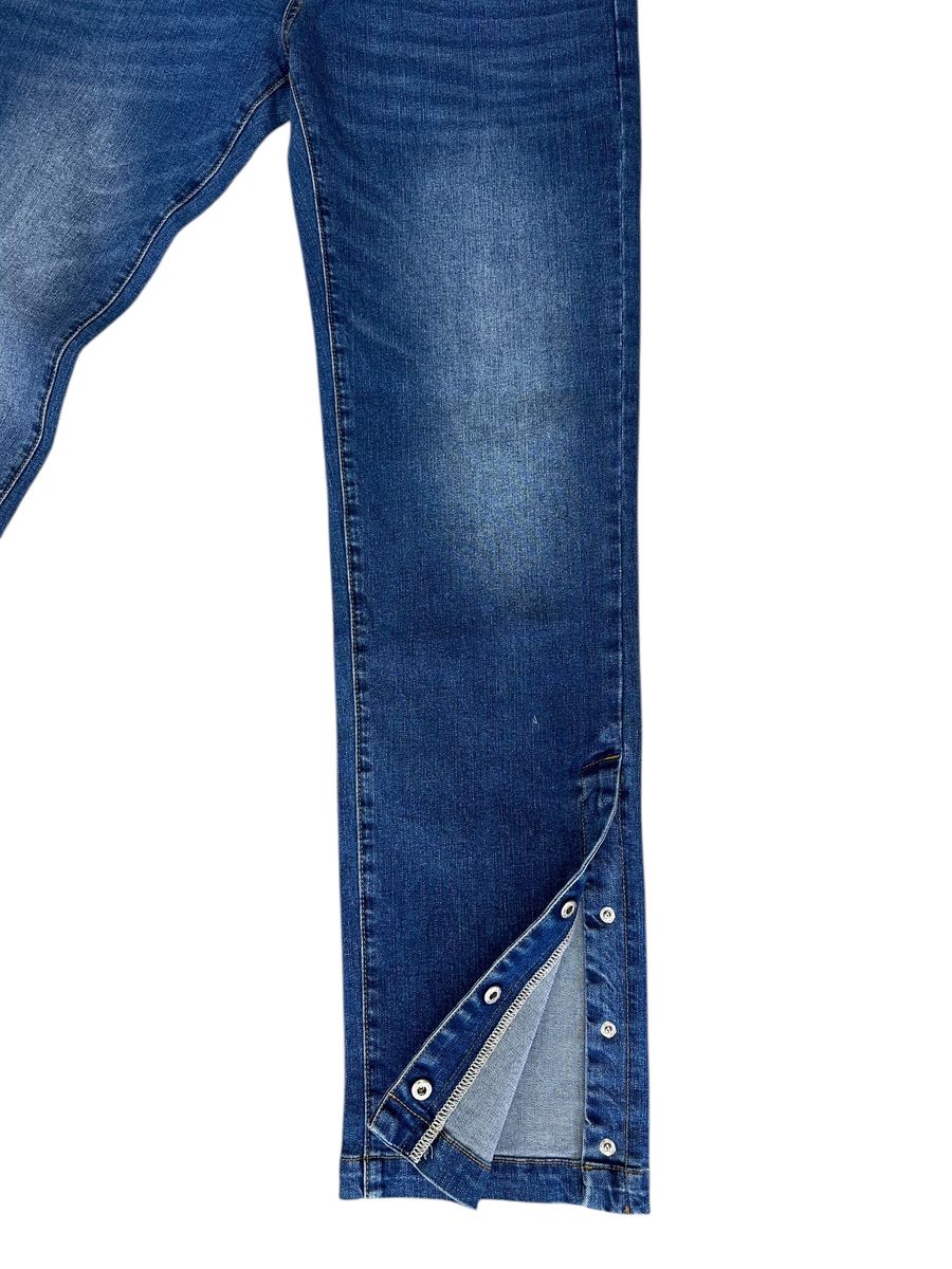 ARMOR MID BLUE SLIM JEANS WITH HEM SNAP (SBO_03004_SL)