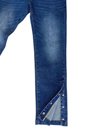 ARMOR MID BLUE SLIM JEANS WITH HEM SNAP (SBO_03004_SL)