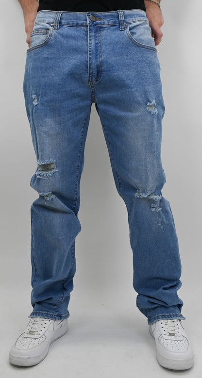 ARMOR LIGHT BLUE RIPPED SLIM JEANS SBO_04002_SL