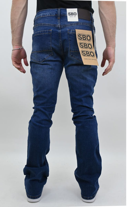 ARMOR Mid Blue Ripped Stacked Jeans (SBO_02005_SK)