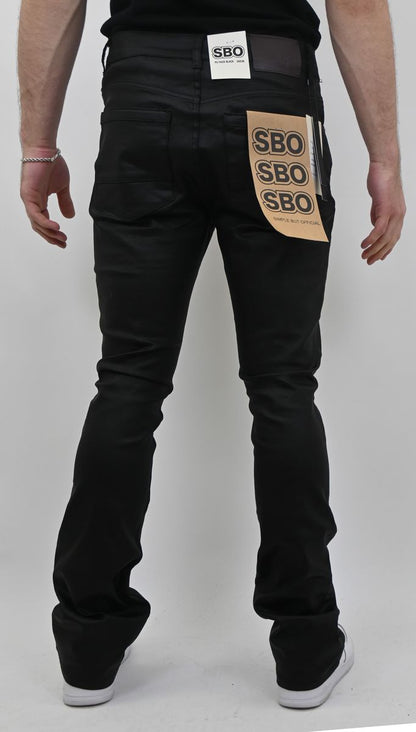 ARMOR PU Faux Black Stacked Jeans