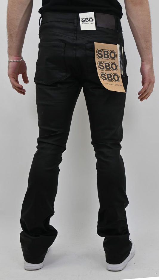 ARMOR PU Faux Black Stacked Jeans