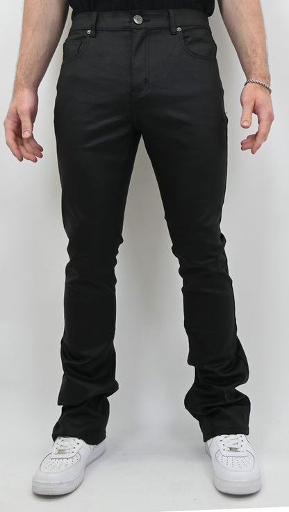ARMOR PU Faux Black Stacked Jeans