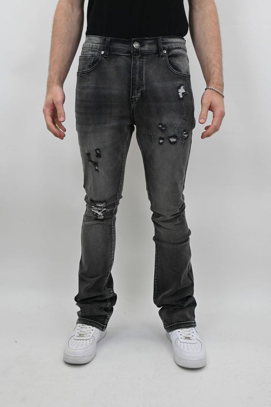 ARMOR Vintage Wash Ripped Stacked Jeans