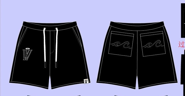 MR WAVE  RESIDENTIAL SHORTS MR-5008 (BLK/WHT)