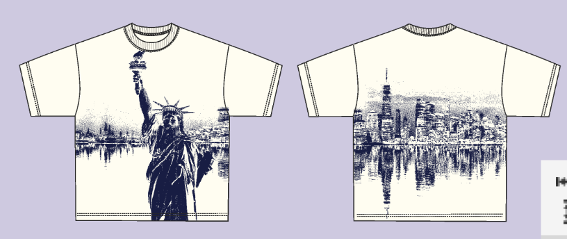 MR WAVE LIBERTAD TEE MR-7008 CREAM/NAVY