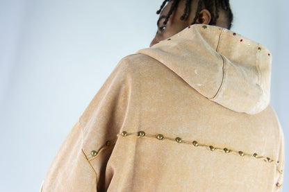 R3BEL DENIM FIREFEST FULLZIP HOODIE-KHAKI