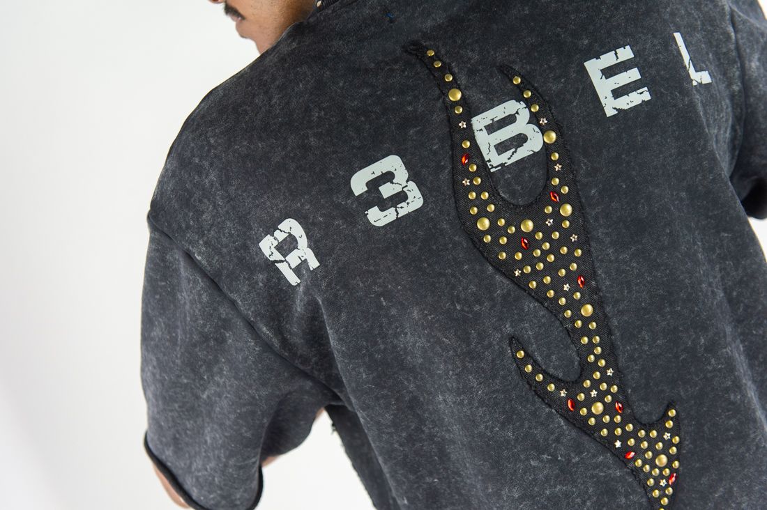 R3BEL DENIM FIREFEST TSHIRT-BLK