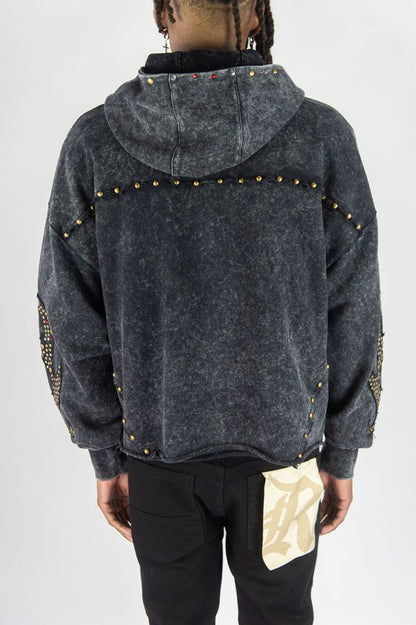 R3BEL DENIM FIREFEST FULLZIP HOODIE-BLK