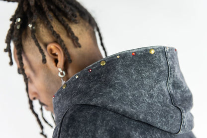 R3BEL DENIM FIREFEST FULLZIP HOODIE-BLK