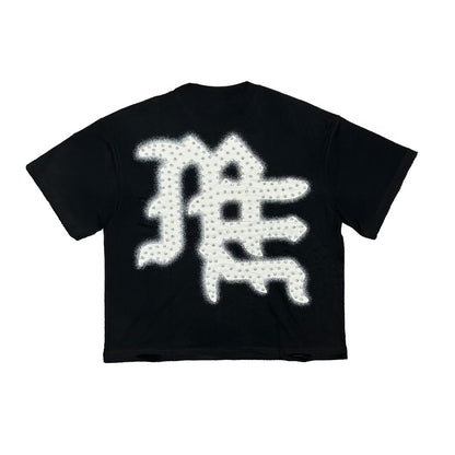 M.E. ‘End’ Rhinestone Tee -BLACK