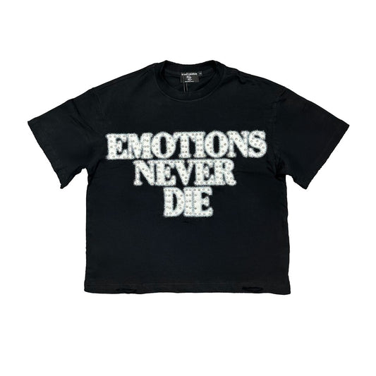 M.E. ‘End’ Rhinestone Tee -BLACK