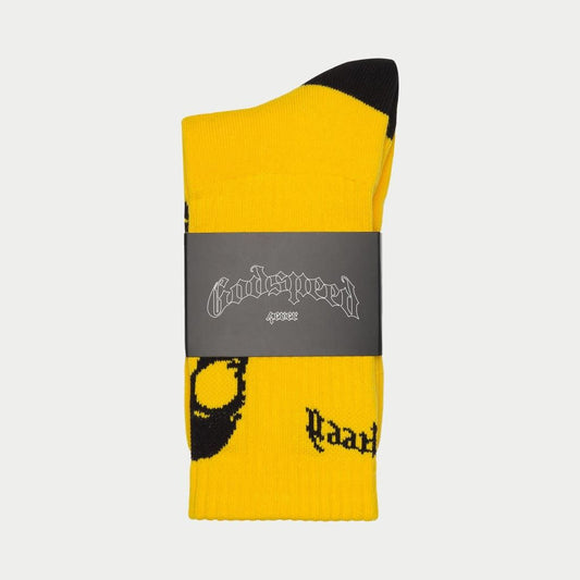 Godspeed Skull & Roses Sock (Yellow)