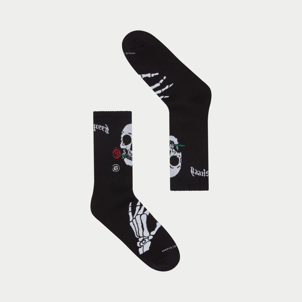 Godspeed Skull & Roses Sock (Black)