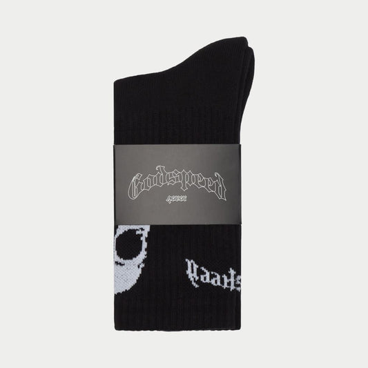 Godspeed Skull & Roses Sock (Black)