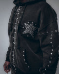 HUDSON HOODY-605 STAR STONES OVERSIZED HOODY BLK (HOODY-605 - BLK)