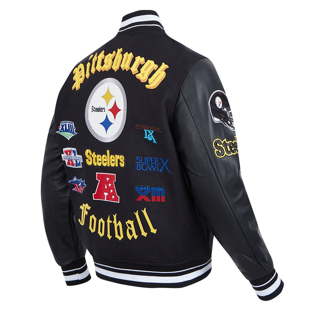 PITTSBURGH STEELERS MEN'S VARSITY JACKET OLD ENGLISH (FPS6410336)
