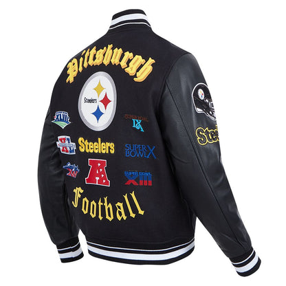 PITTSBURGH STEELERS MEN'S VARSITY JACKET OLD ENGLISH (FPS6410336)