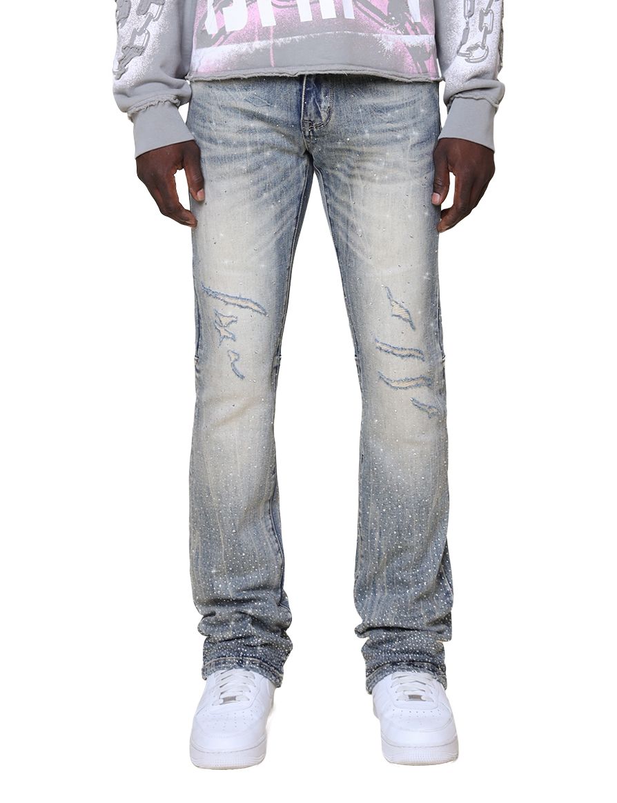 SMOKE RISE ALL RHINESTONE JEAN (JP25536)