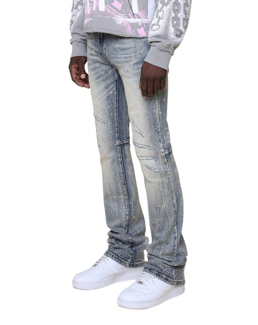 SMOKE RISE ALL RHINESTONE JEAN (JP25536)