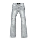VICIOUS EMBELLISHED RHINESTONE FLARED DENIM VC951 GREY