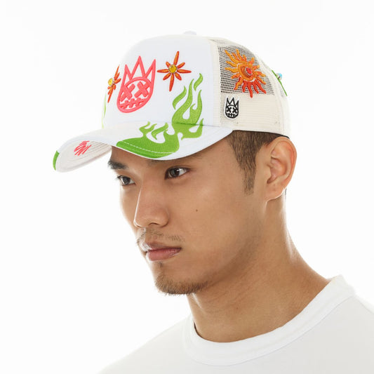 CULT MESH BACK TRUCKER HAT "SUNNY DAZE SPIDER" (626AC-CH65A)
