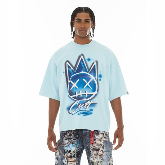 CULT OVERSIZED SHORT SLEEVE CREW NECK TEE "AIRBRUSH" (626A4-K38A)