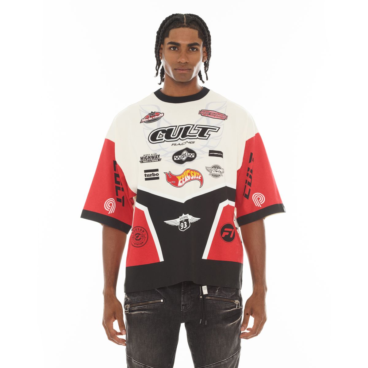 CULT OVERSIZED SS CREW NECK TEE "RACER" (626A4-K41A)