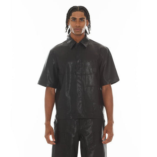 CULT OVERSIZED LEATHER SHIRT (626A4-LS91A)