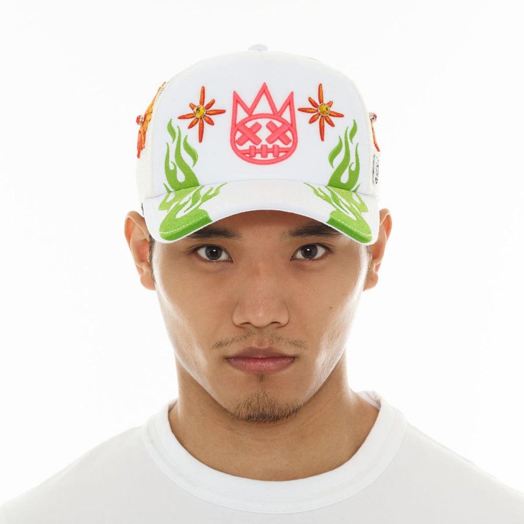 CULT MESH BACK TRUCKER HAT "SUNNY DAZE SPIDER" (626AC-CH65A)