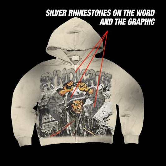 Syndicate "WAR" HOODY - CREAM  SSH-1(2)-CREAM