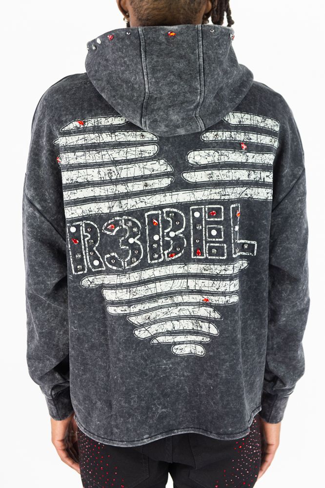 R3BEL DENIM COEUR DACIER HOODIE 752-322
