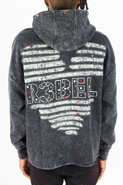 R3BEL DENIM COEUR DACIER HOODIE 752-322