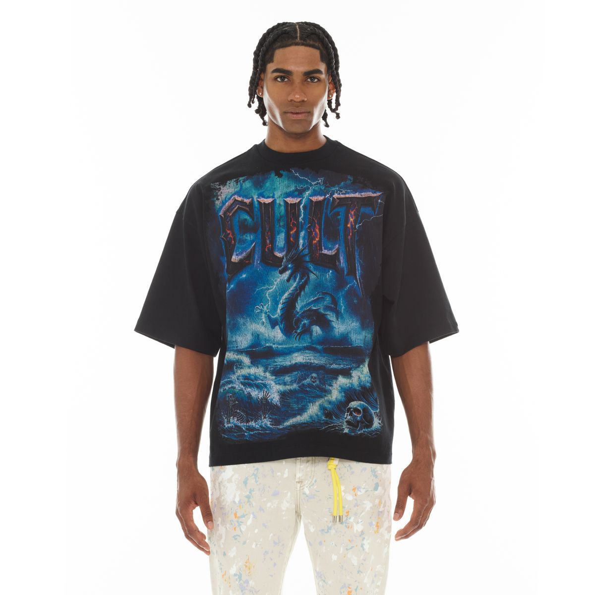 CULT OVERSIZED SHORT SLEEVE CREW NECK TEE "SEA OF SORROW" (626A5-K34A)