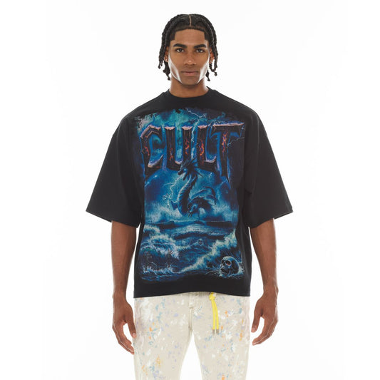 CULT OVERSIZED SHORT SLEEVE CREW NECK TEE "SEA OF SORROW" (626A5-K34A)