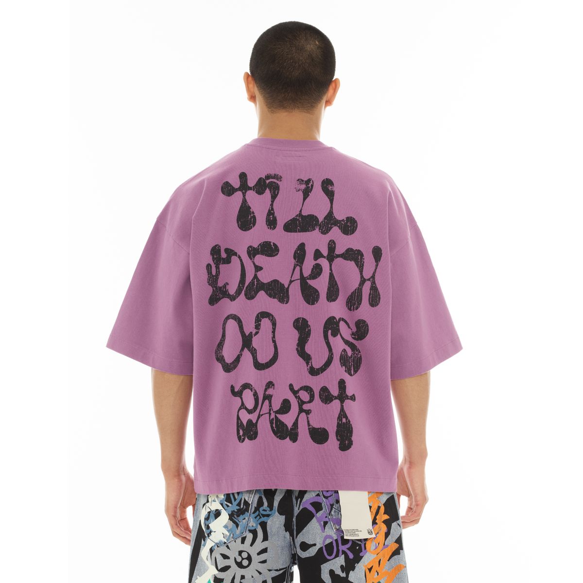 CULT OVERSIZED SHORT SLEEVE CREW NECK TEE "TIL DEATH DO WE PART" (626A5-K40A)