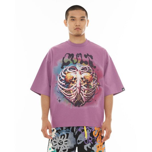 CULT OVERSIZED SHORT SLEEVE CREW NECK TEE "TIL DEATH DO WE PART" (626A5-K40A)
