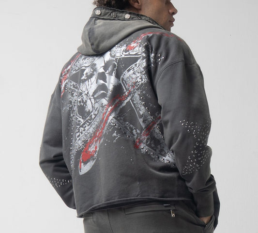 HUDSON DREAMSTATE STAR STUDS FLEECE OVERSIZED HOODY (607)