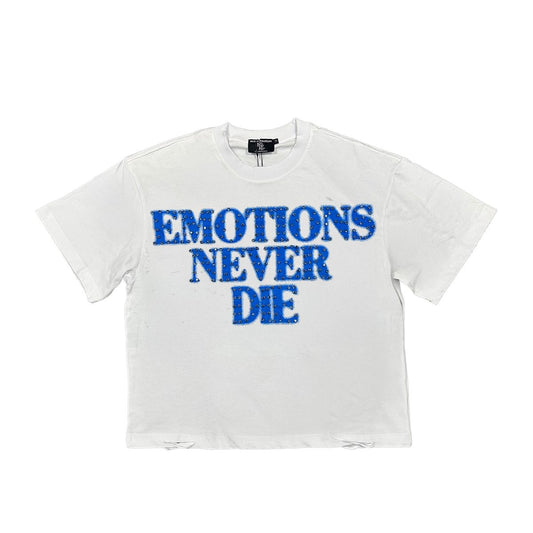M.E. ‘End’ Rhinestone Tee - Blue