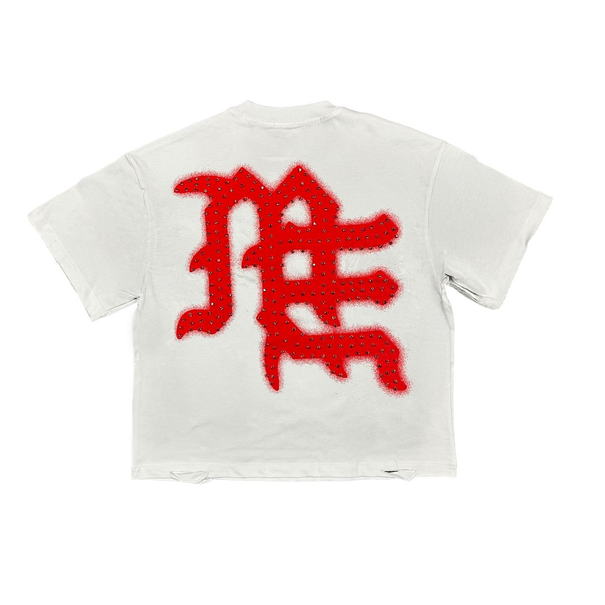 M.E. ‘End’ Rhinestone Tee - Red