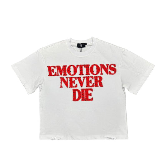 M.E. ‘End’ Rhinestone Tee - Red