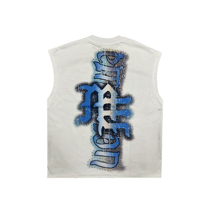 M.E.  ’Angel’ Sleeveless Tee - WHITE