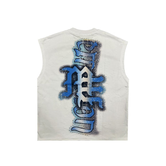 M.E.  ’Angel’ Sleeveless Tee - WHITE