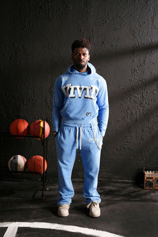 ELITE Vivid Premium Heavy GSM Men's Track Set/Light Blue 1067-LTBLUE