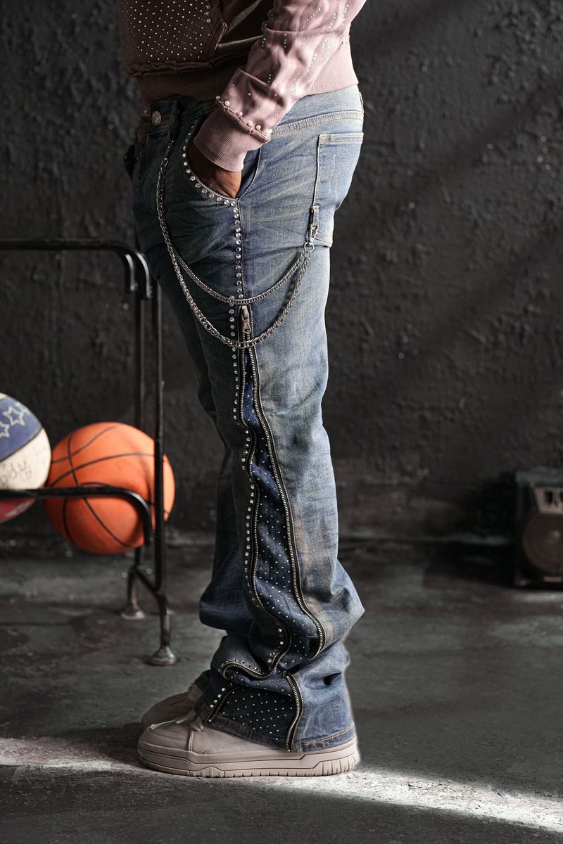 ELITE Vintage Secret Stone Zipper Men's Jeans 19453