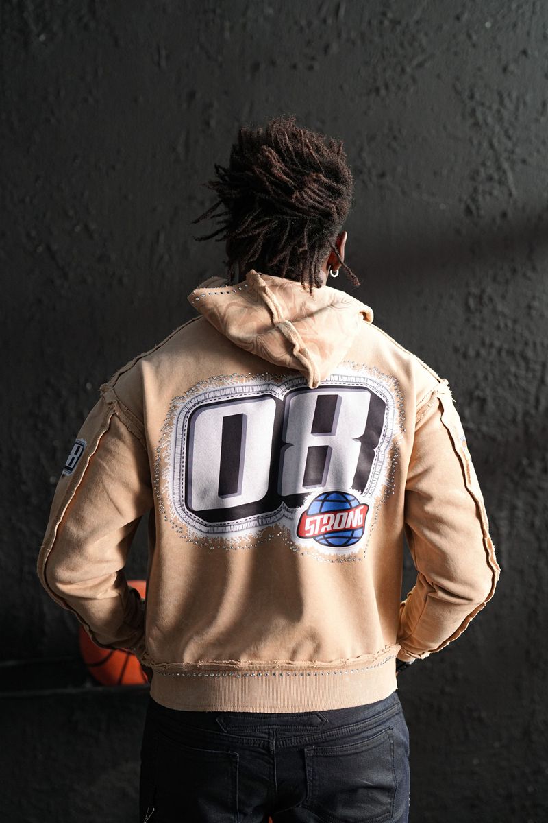 ELITE Strong Washed Rhinestone Hoodie 1071-D